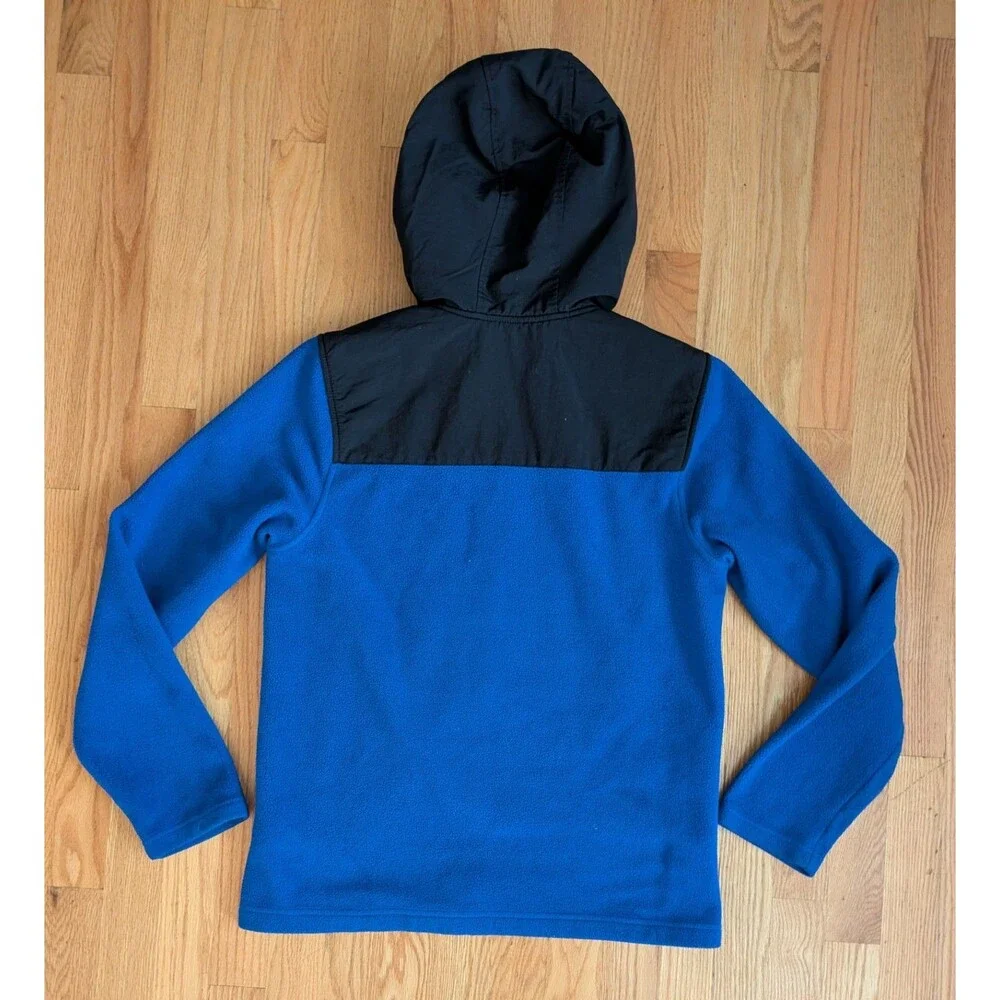 The North Face Youth Full Zip Fleece Jacket Youth XL 18-16 Blue Hooded Pockets